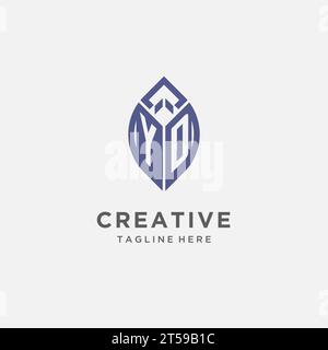 YD logo with leaf shape, clean and modern monogram initial logo design vector graphic Stock Vector