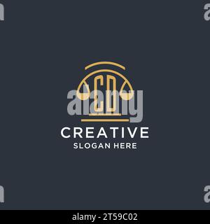 CD initial monogram logo with scale and pillar style design ideas Stock ...