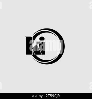 Letters KI simple circle linked line logo vector graphic Stock Vector