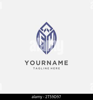 FW monogram initial logo with clean modern shield icon design ...
