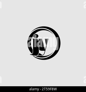 Letters JY simple circle linked line logo vector graphic Stock Vector