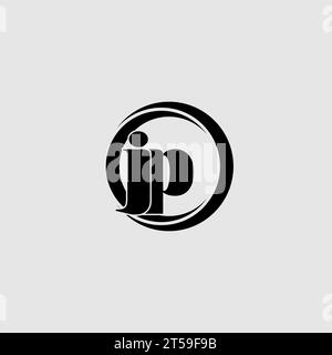 Letters JP simple circle linked line logo vector graphic Stock Vector