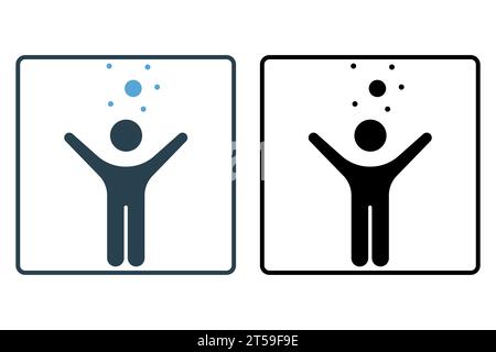 humanoid icon. people with network. icon related to affiliate intelligence, device, computer technology. solid icon style. simple vector design editab Stock Vector