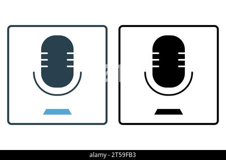 microphone icon. icon related to device, computer technology. solid icon style. simple vector design editable Stock Vector