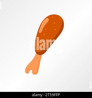 Vector food icon. Illustration of meat chicken drumsticks. Isolated background Stock Vector