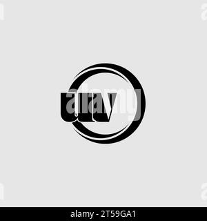 Letters UV simple circle linked line logo vector graphic Stock Vector