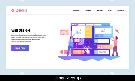 Web site onboarding screens. Team build ux ui interface. Menu vector banner template for website and mobile app development. Modern design linear art Stock Vector
