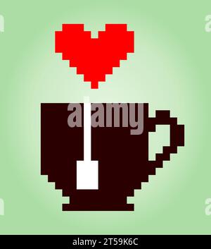 cute teapot tea kettle game pixel art vector illustration Stock Vector  Image & Art - Alamy