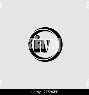 Letters IV simple circle linked line logo vector graphic Stock Vector