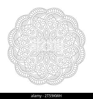 Celtic Moonlit Magic colouring book mandala page for KDP book interior, Ability to Relax, Brain Experiences, Harmonious Haven, Peaceful Portraits, Blog Stock Vector