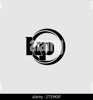 Letters KP simple circle linked line logo vector graphic Stock Vector