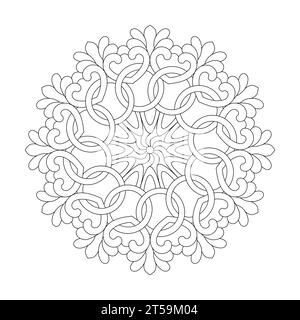 Celtic Mandala Meditations colouring book page for KDP book interior, Ability to Relax, Brain Experiences, Harmonious Haven, Peaceful Portraits, Blossom Stock Vector