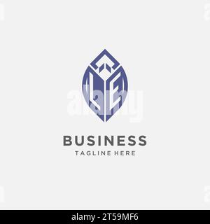 LE monogram initial logo with clean modern shield icon design ...