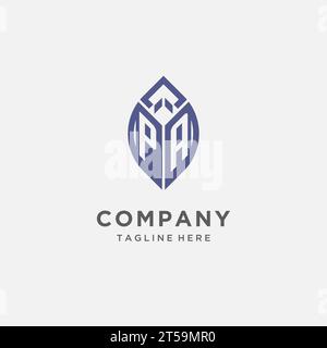 PA logo with leaf shape, clean and modern monogram initial logo design vector graphic Stock Vector