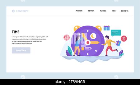 Vector web site design template. Time management and control. Business project deadline. Landing page concepts for website and mobile development. Mod Stock Vector