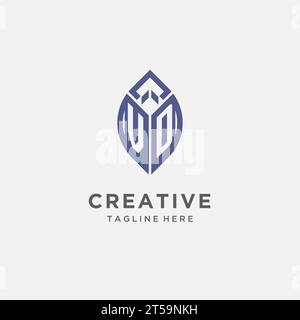 VD logo with leaf shape, clean and modern monogram initial logo design vector graphic Stock Vector