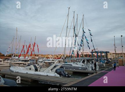 Cap of Agde, France. 1st Nov, 2023. The 2023 Nautical  Show opens its doors in Agde, France Stock Photo