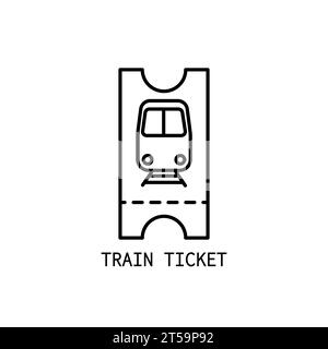 Outline train ticket icon.train ticket vector illustration. Symbol for web and mobile Stock Vector