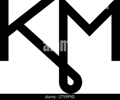 KM logo, KM Monogram, Initial KM Logo, Letter KM logo, Icon, Vector Stock Vector