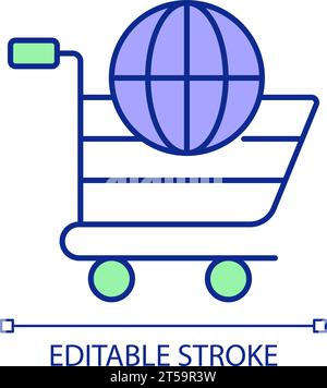 2D simple thin line e-commerce laws icon Stock Vector