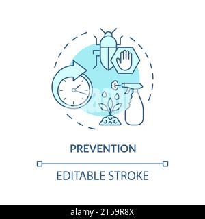 2D thin line icon prevention concept Stock Vector