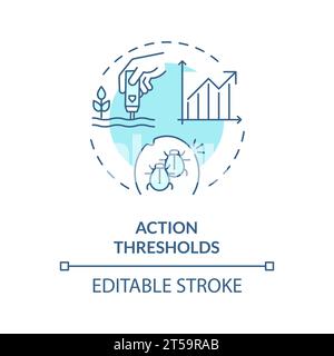 2D thin line icon action thresholds concept Stock Vector