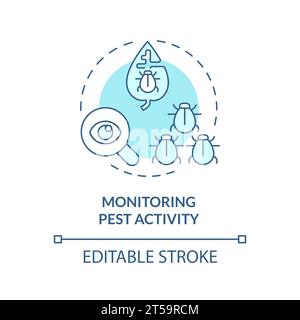 2D thin line icon monitoring pest activity concept Stock Vector