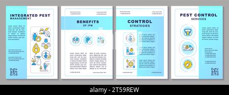 Creative brochure with integrated pest management line icons Stock Vector