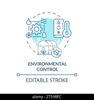 2D thin line icon environmental control concept Stock Vector