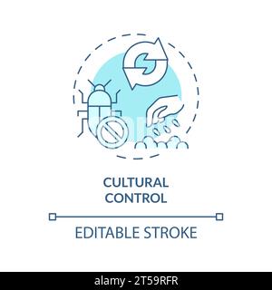 2D thin line icon cultural control concept Stock Vector
