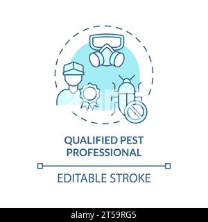 2D thin line icon qualified pest professional concept Stock Vector