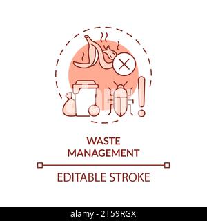 2D thin line waste management icon concept Stock Vector