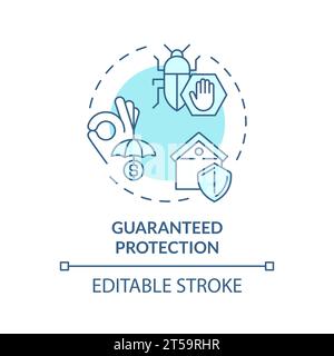 2D thin line icon guaranteed protection concept Stock Vector