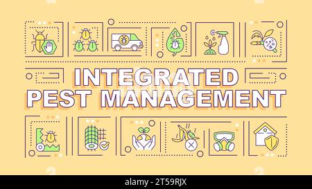2D integrated pest management text with multicolor icons Stock Vector