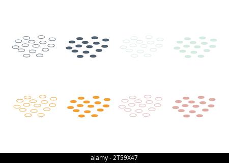 Fillers in the form of circles and balls in the form of bubbles for the underwater world. Design element for postcards Stock Vector