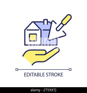 2D thin linear colorful simple one time close loan icon Stock Vector