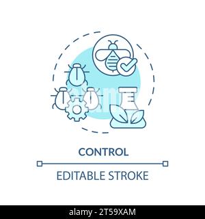 2D thin line icon control concept Stock Vector