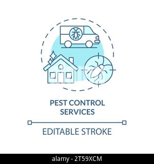 2D thin line icon pest control services concept Stock Vector