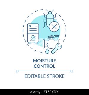 2D thin line icon moisture control concept Stock Vector
