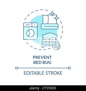 2D thin line icon prevent bed bug concept Stock Vector