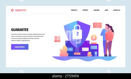 Vector web site design template. Family budget and financial insurance. Guarantee and secure in future. Landing page concepts for website and mobile d Stock Vector