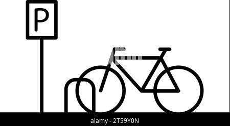 Bicycle parking icon sign simple design Stock Vector