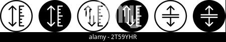 Adjustable height icon symbol set Stock Vector