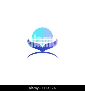 whale tail vector illustration. whale logo design Stock Vector