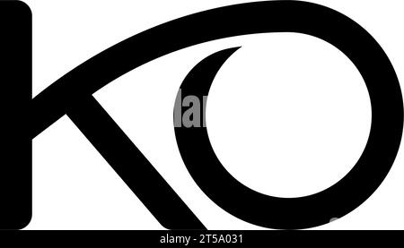 KO logo, KO Monogram, Initial KO Logo, Letter KO logo, Icon, Vector Stock Vector