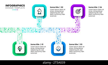 Infographic template with icons and 4 options or steps. Bubble line. Can be used for workflow layout, diagram, webdesign. Vector illustration Stock Vector