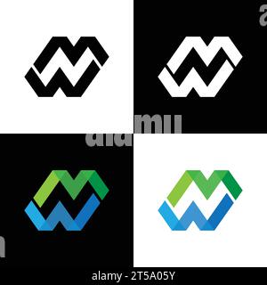 WM Logo, MW Monogram, Initial WM Logo, Letter MW Logo, Icon, Vector Stock Vector