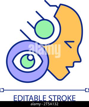 2D simple thin line transparency AI icon Stock Vector