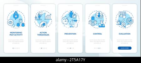 Walkthrough 2D integrated pest management with icons concept Stock Vector
