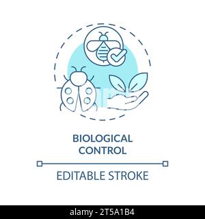 2D thin line icon biological control concept Stock Vector